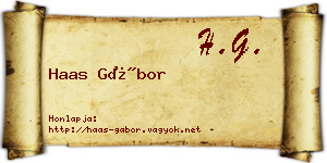 Haas Gábor névjegykártya