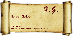 Haas Gábor névjegykártya
